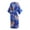 Blue, variant on Lindreshi Womens Lingeries Clearance Women Sexy Print Kimono Dressing Gown Bath Robe Lingerie Nightdress