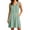 Green, variant on Kukoosong Women's Sleeveless Embroidered Tank Dress with Pockets, V-Neck Button Front Mini Casual Loose Flowy A-Line Tunic Dress, Summer Beach Boho Dress