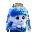 thumbnail image 2 of Sudadera de manga larga para niñas, sudadera con capucha con estampado de gatito blanco de dibujos animados, moda deportiva de otoño, sudaderas con capucha para niñas, ropa para niños, 2 of 5