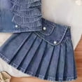 thumbnail image 7 of TOWED22 Girls Summer Clothes 2Pcs Outfits Toddler Baby Girl Spaghetti Strap Polka Dot Cami & Ruffle Shorts 6M-5T(Blue,6-7 Y), 7 of 7