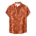 thumbnail image 2 of CALAFEBILA Mens Hawaiian Shirts Plus Size Casual Button Down Tropical Print Short Sleeve Holiday Beach Shirts Loose Fit Summer Mens Tops, 2 of 9