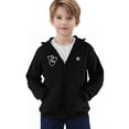 thumbnail image 6 of Lutiedan Boys Girls Heated Jacket USB Electric Heating Hooded Jacket Long Sleeve Zipper Thermal Coat with 5 Heating Zones Size 4-14,Black, 6 of 8