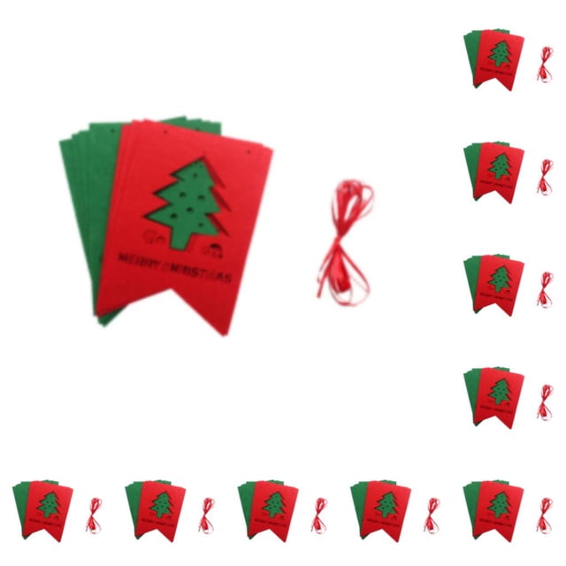 Billuyoard Banderines festivos de tela para fiesta y celebración del día de Navidad, patrones exquisitos, suministros para fiestas, árbol hueco multicolor Árbol hueco 10Conjunto
