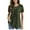 Army Green, variant on FOLUNSI Women's Plus Size Summer Tops Short Sleeve Lace Pleated Blouses Tunic Tops M-4XL