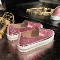 thumbnail image 7 of XIMIN Women's Platform Walking Shoes Fashion Rhinestone Slip On Sneakers Bling Sequin Sneakers Casual Comfort Cute Bowknot Glitter Loafers, 7 of 7