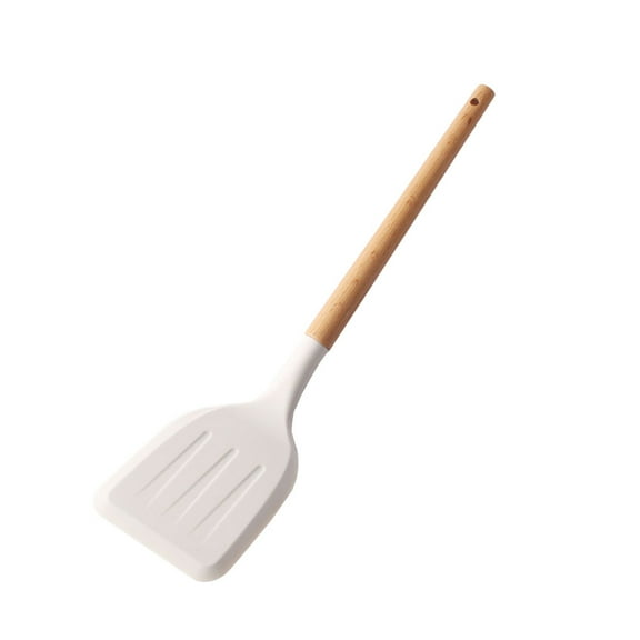 RUNROTOO 1Set Non Stick Shovel Silicone Wide Metal Turner For Professional Chefs And Hotel Kitchens