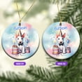 thumbnail image 2 of Happy Birthday Cute Puppy Bull Terrier with Cake Gifts Party Hat Ceramic Round Ornament Bully Dog Lovers Gifts Idea Home Tree Decor - 00029, 2 of 5