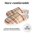 thumbnail image 6 of Rateoe Minimalist plaid Print Women's Men's Cotton Knit Slippers Lightweight Memory Foam Indoor House Shoes with Anti-Skid Sole-46/47, 6 of 7