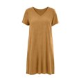 thumbnail image 7 of Ailaofu Summer Dresses for Women V Neck Short Sleeve Casual Loose T Shirt Sundress Beach Cover Ups with Pockets, 7 of 7