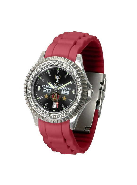 Game Time Ladies 2018 Champions Atlanta United FC Watch Silcone Band Crystal Bezel
