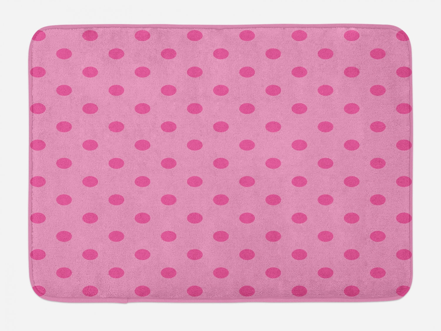 Hot Pink Bath Mat, Classical Simplistic Pattern Design with Small Pink