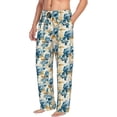 thumbnail image 6 of Sikiie Vintage Blue Flowers Pajama Pants Men, PJ Bottoms, Sleep & Lounge Pants-Small, 6 of 6