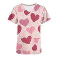 thumbnail image 5 of VKOYWKM Women Valentine's Day Scrub Tops Heart Graphic V Neck Nurse Uniform Short Sleeve Loose Fit Working Nurse Scrubs with Pockets, 5 of 5