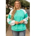 thumbnail image 6 of Ushdele Vibrant Aruba Blue Patchwork Plus Size Sweater - Stylish & Comfortable!, 6 of 8