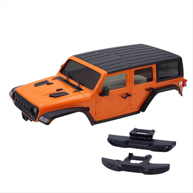 Kit de Chasis de Carcasa de Carrocería de Coche RC con Distancia Entre Ejes de 155mm con Parachoques Delantero Trasero para 1/18 RC Crawler TRX4M Naranja