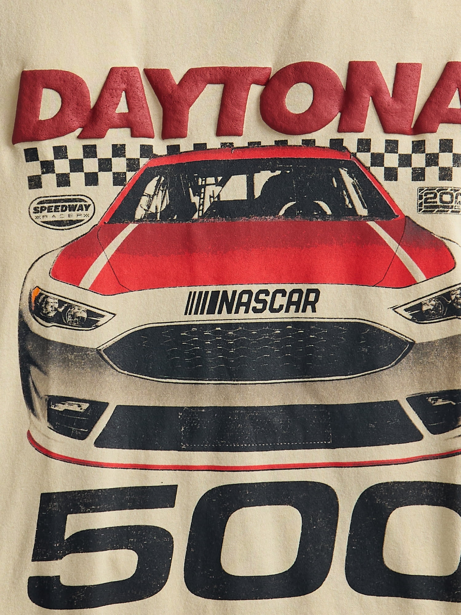 NASCAR Boys Puff Print Ringer T-Shirt with Short Sleeves, Sizes XS 4/5-XXL 18/20