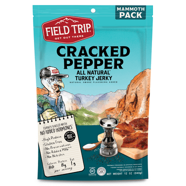 Field Trip Turkey Jerky Cracked Pepper Seasoned 12 oz, 1 Bag