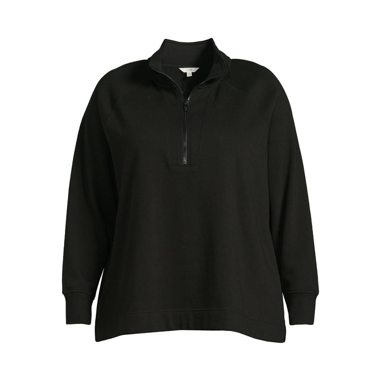 Terra Sky Women s Plus Size Quarter Zip Sweatshirt Walmart