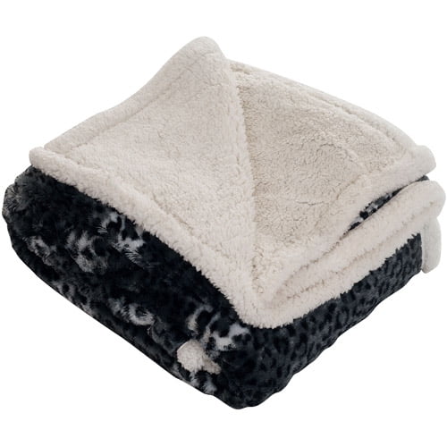 Somerset Home Throw Blanket Fleece/Sherpa Cheetah