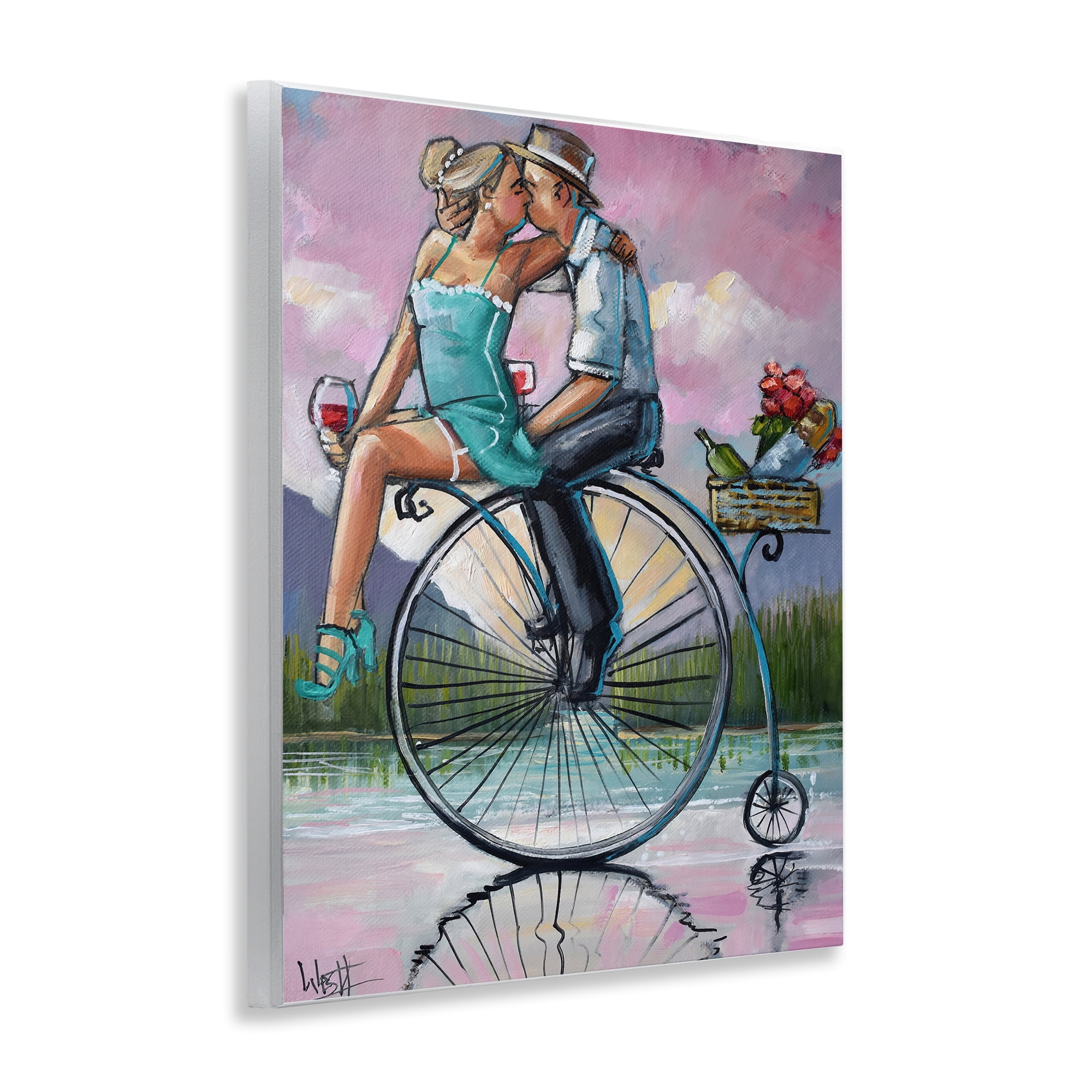 Stupell Industries Romantic Picnic on Bicycle Wall Plaque Art, design by Ronald West