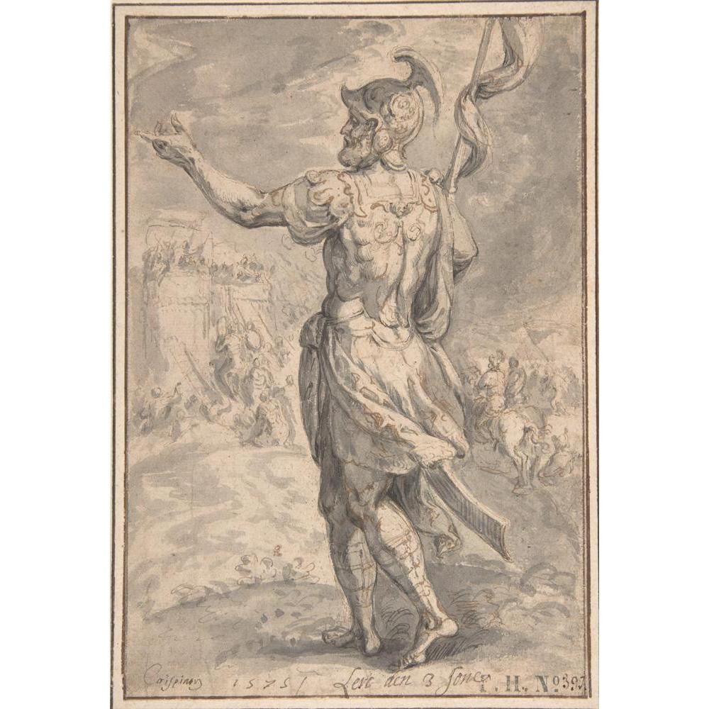 Crispijn van den Broeck 11x14 Black Modern Framed Museum Art Print Titled - Levi Avenging the Honor of His Sister Dinah (16th Century)