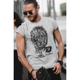 thumbnail image 5 of Detroit T-Shirt - Lion Sketch Shirt for Men - Detroit Tshirt Vintage Sport Grey, 5 of 6