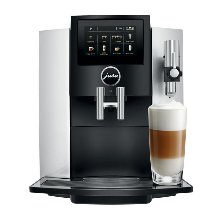 Jura S8 Cafe Maker Automatic Coffee Machine in Moonlight Silver