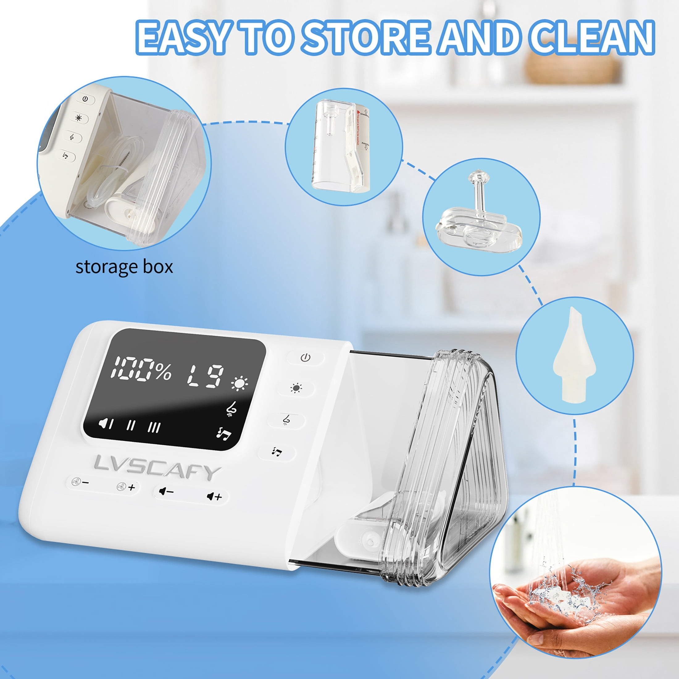 LVSCAFY Electric Nasal Aspirator for Baby – 9-Level Nose Sucker with Night Light & Music