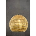 thumbnail image 2 of ELE Light & Decor Round Coastal Rattan Pendant Light in Beige, 2 of 8