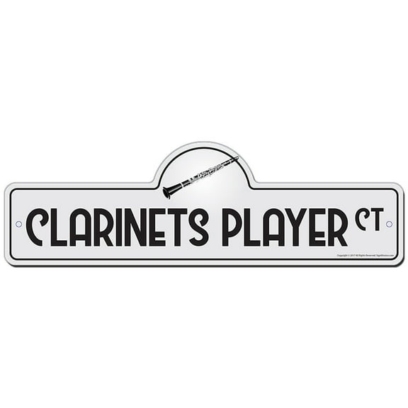 Clarinets Player Street Sign | Indoor/Outdoor | Funny Home Decor for Garages, Living Rooms, Bedroom, Offices | SignMission personalized gift