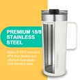 thumbnail image 4 of Life’s Easy - Stainless Steel Mug with Handle, Vacuum Insulated Mug for Hot and Cold Drink, Leak-Proof, Spill-Proof, White, 20 oz, 4 of 10