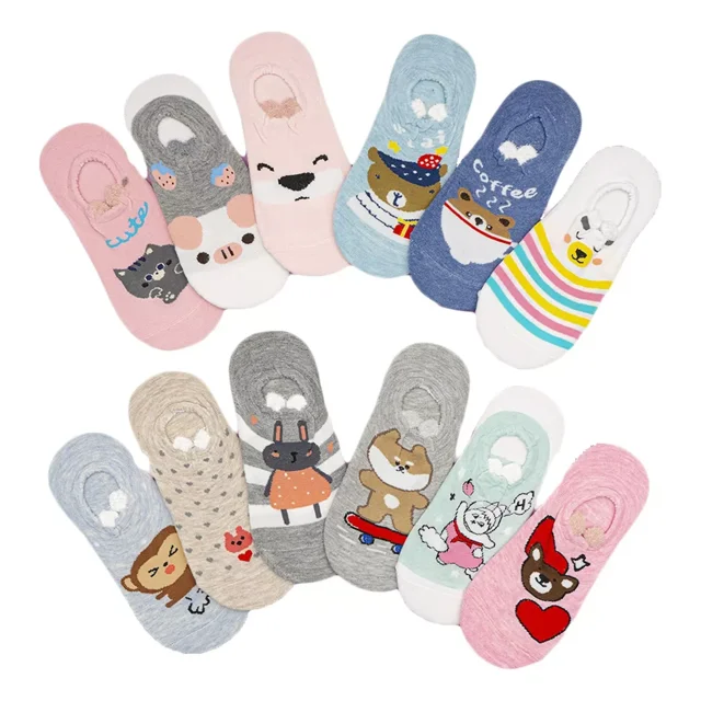 Calcetines Algodón Tobitin Tines De Mujer Animalitos 12pzs