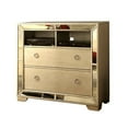 thumbnail image 2 of Benzara 2 Drawers Wooden Media Chest With Loop Metal Handles, Gold, 2 of 5