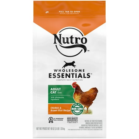 UPC: 0079105127837 | Nutro Wholesome Essentials Natural Chicken & Brown Rice Dry Cat Food For Adult Cat  3 Lb. Bag