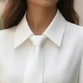 thumbnail image 4 of MORTTIC Women Elegant Solid Color Tie-Waist Long Sleeve Dress Formal Occasion Midi Dress For Spring Summer White，S, 4 of 13