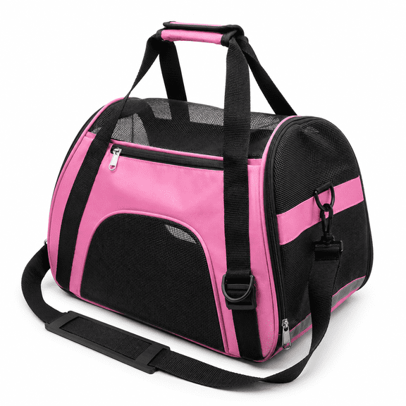 Pet Carrier Airline Approved Cat Carrier Dog Carrier for Medium Small Cats Small Puppy Kitten,Dog Cat Pet Travel Carrier (Medium,Pink)