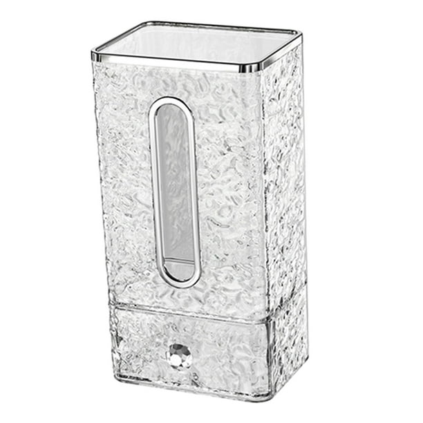 Soporte rectangular para caja de pañuelos, caja de almacenamiento para toallas faciales, servilletero para dormitorio, casa, baño, cocina, decoración Montado en la pared transparente mayimx Organizador de servilletas