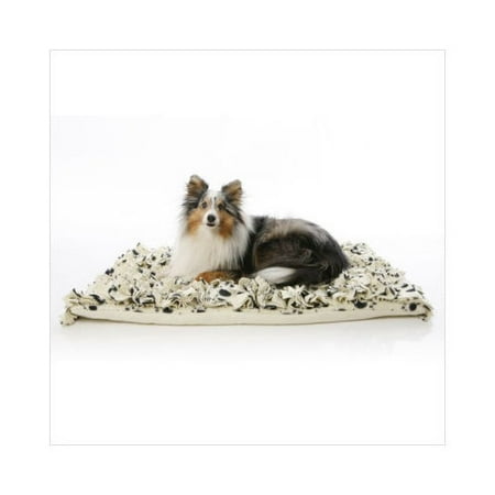 Bindaboo Bindy Bed in Cream with Black Paw Prints
