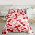 thumbnail image 2 of Homewish Red Bowknot Cherry 2pcs Bedding Comforter Set For Children Teens Girls,Chic Floral Daisy Twin Comforter Sets,Cartoon Polka Dots Breathable Bedding Set,Luxury Bedroom Decor,Reversible, 2 of 8