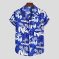 thumbnail image 3 of ALLLIST Mens Shirts with Pockets Short Sleeve Collared Button Down Shirts Blue Casual Hawaiian Clothes for Men, 3 of 9