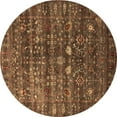 thumbnail image 1 of Ahgly Company Indoor Round Oriental Brown Industrial Area Rugs, 3' Round, 1 of 4