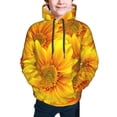 thumbnail image 5 of Kll Unisex Kids Boys Girls Hooded Pocket Pullover Hoodies-3d Sunflowers, 5 of 9