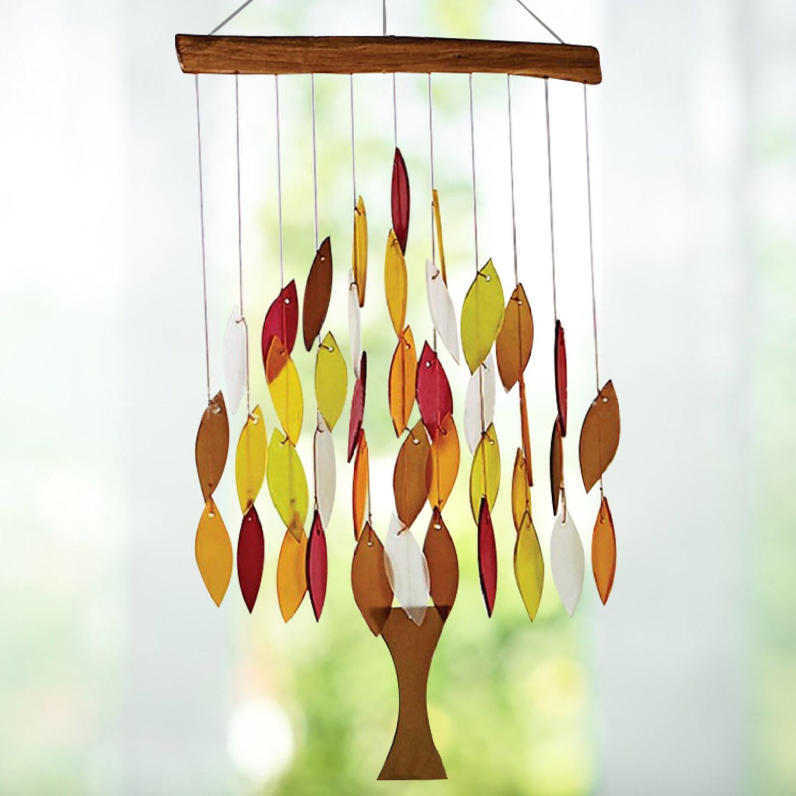 Garden Outdoor Maple Leaves Rainbow Wind Chime  Porch Yard Patio Home Decor 