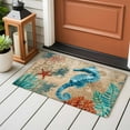 thumbnail image 4 of 2x3 Ft Entryway Area Rug, Sea Seahorse Coastal Kitchen Rug Runner Washable Floor Mat, Brown Nautical Summer Coral Vintage Non Slip Indoor Door Mat Throw Carpet for Bathroom Living Room Bedroom, 4 of 8