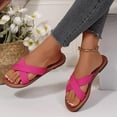 thumbnail image 4 of CHUMUD Slippers for Women Outdoor Crisscross Strap Flat Slide Sandals, Casual Open Toe Slip-On Slippers, Lightweight Summer Beach Sandals, 4 of 9