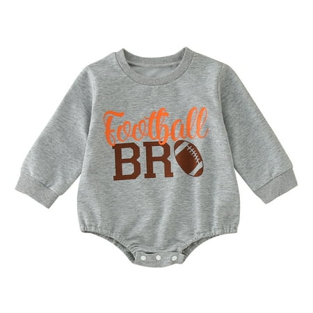 

XYIJANI Onsies Newborn Infant Baby Boys Cotton Print Football Autumn Long Sleeve Romper Bodydsuit Clothes Boy Clothes 18-24 Months 18 Months Girl Clothes Winter (Gray1 60)