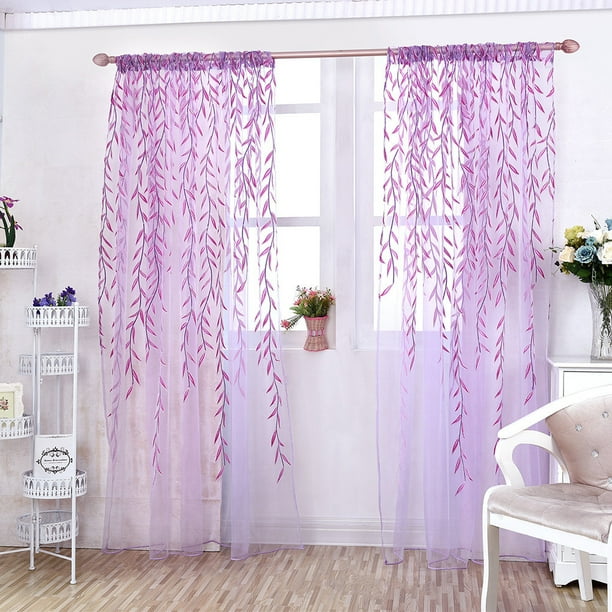 Cortina de Ventana de Habitación de Voile, Panel de Voile Transparente, Cortinas, Cortina