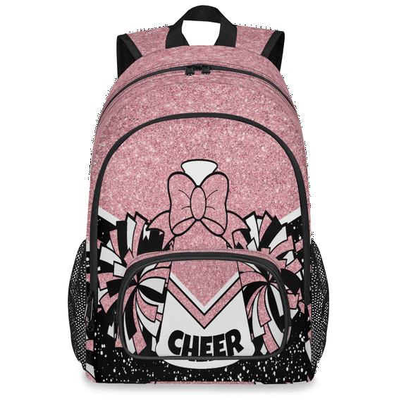 Herdesigns Cheerleading Laptop Backpack for Women Men, 18.3 Inch Cheer Coral Pinks Large Computer Backpacks Fashion Teacher Nurse Bag Casual Daypack for Work Travel