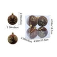 thumbnail image 3 of HomeDM 4Pcs Velvet Christmas Balls Brown Flocked Ornaments Balls for Christmas Tree Shatterproof Hanging Xmas Balls 6cm/2.36" Velvet Balls for Christmas Wreath Wedding Party Decorations, 3 of 6