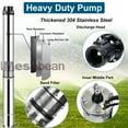 thumbnail image 6 of iMeshbean Deep Submersible Well Pump 1HP 35GPM 207ft Head with 100ft Electric Cable,110V 1-1/4" NPT Stainless Steel Water Pump 4" Water Pumps for Industrial, Irrigation and Home Use, 6 of 10